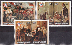 Бурунди, Живопись, 200 лет США, 1976, 6 марок